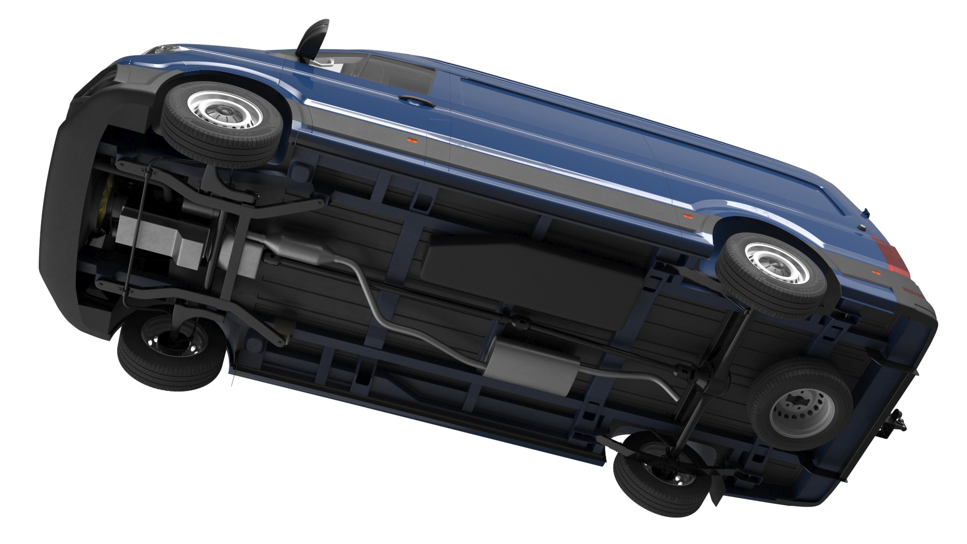 3D Volkswagen Crafter Van 2024 Blue Color model
