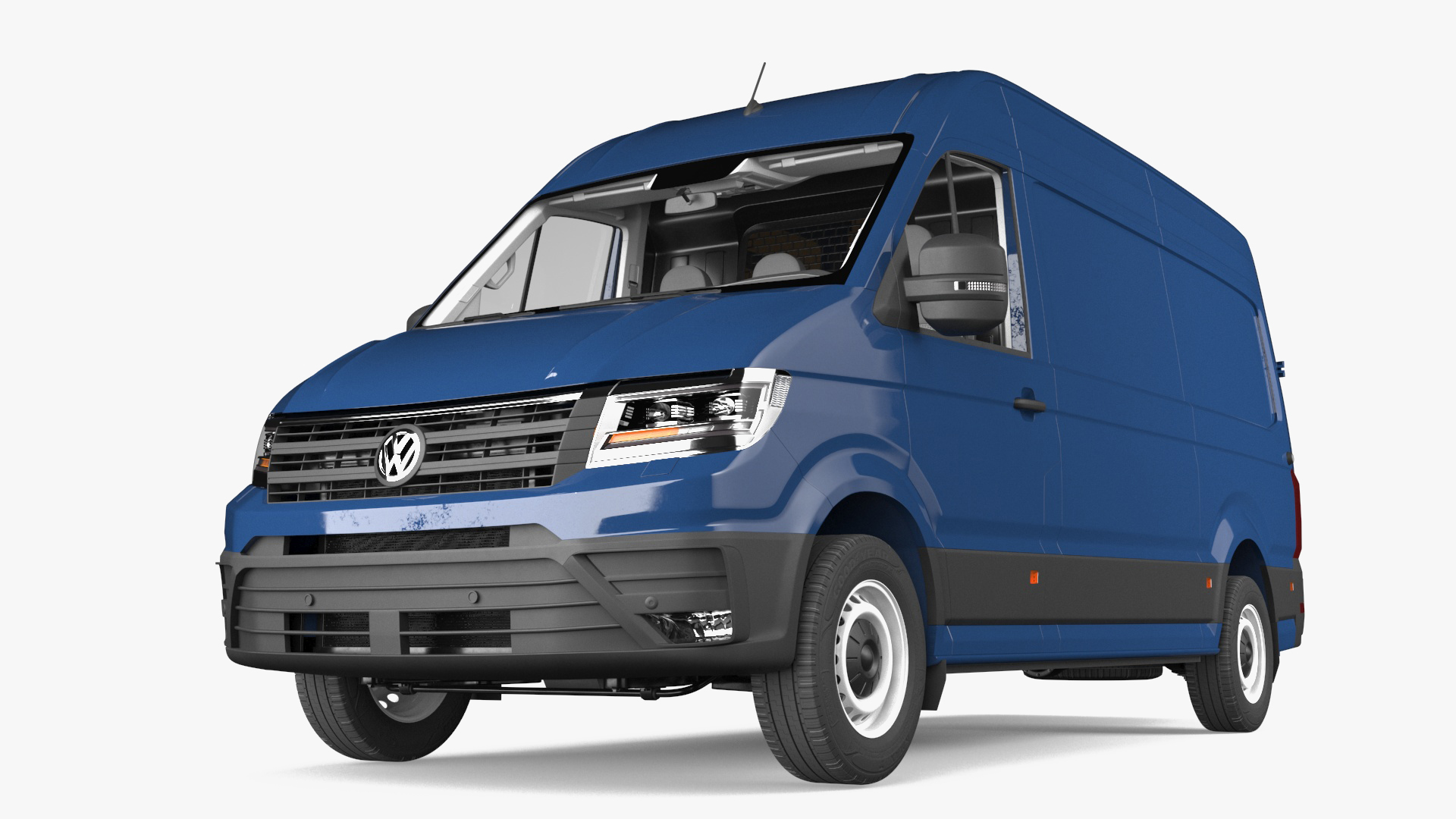 3D Volkswagen Crafter Van 2024 Blue Color model
