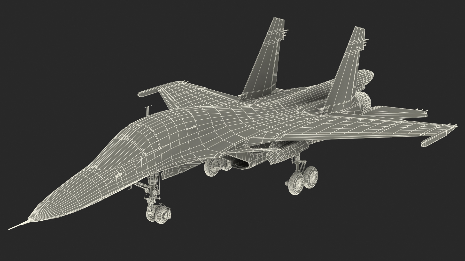 3D Su 34 Aircraft with X-31PM Supersonic Missile Rigged for Maya