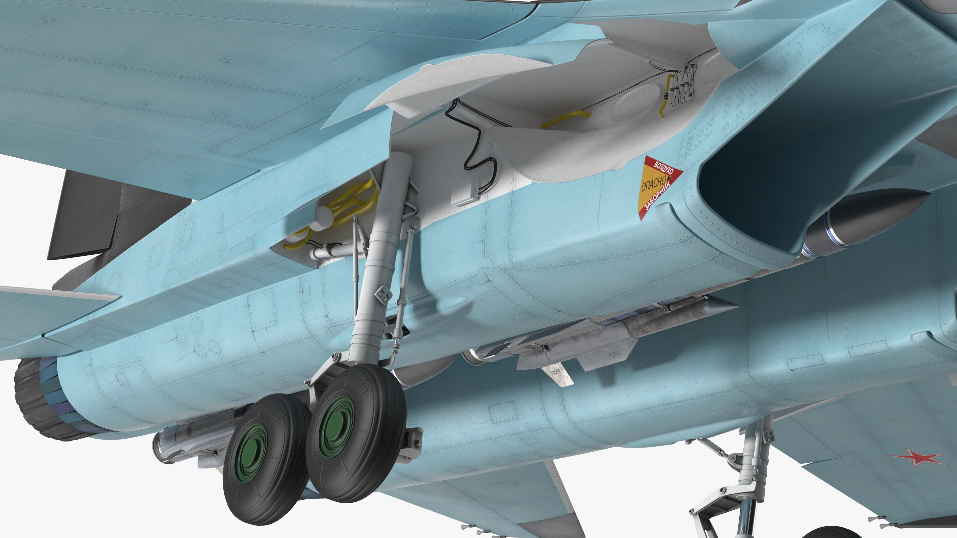 3D Su 34 Aircraft with X-31PM Supersonic Missile Rigged for Maya