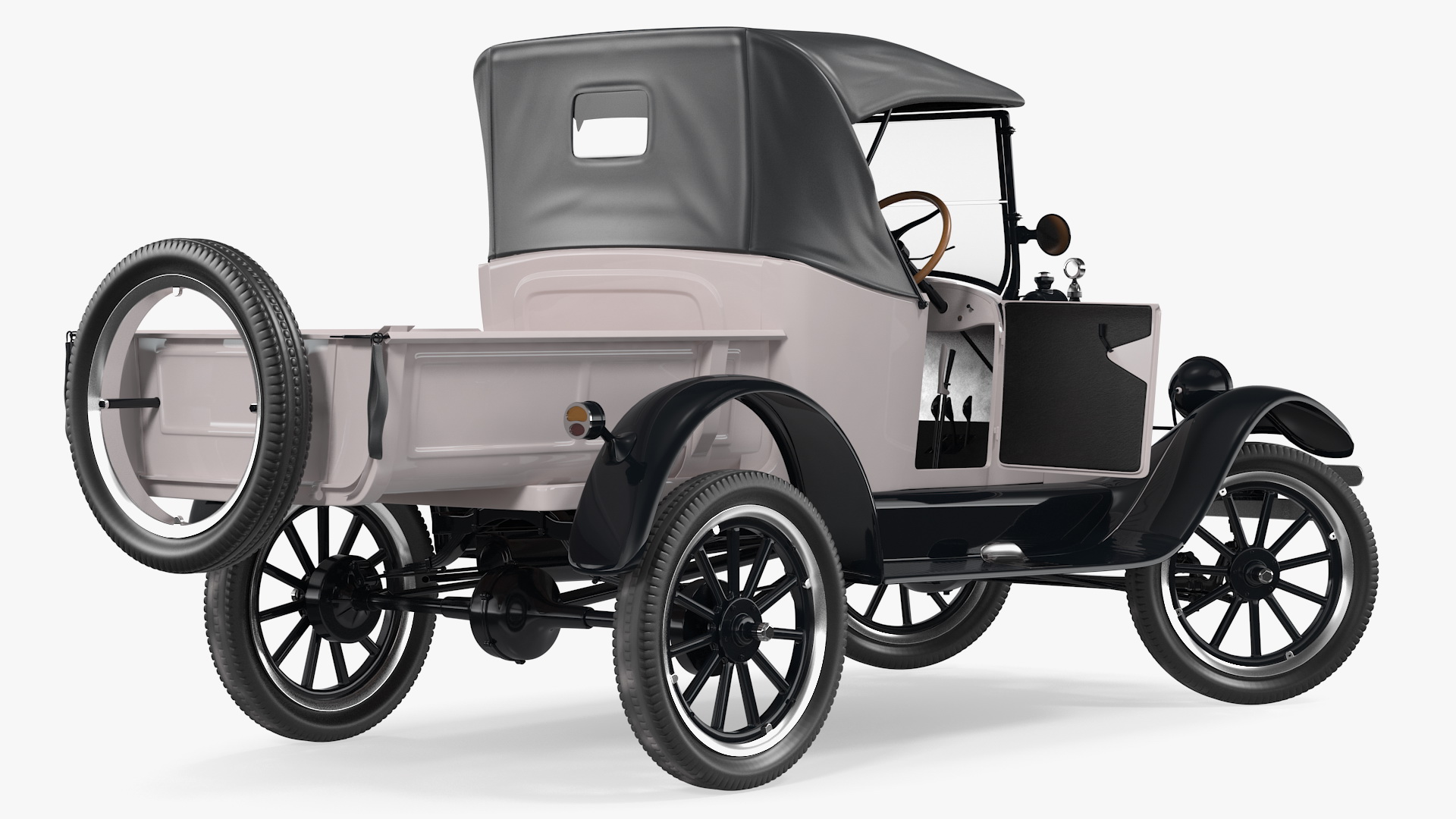 Vintage 20s Roadster Pickup Generic Rigged 3D