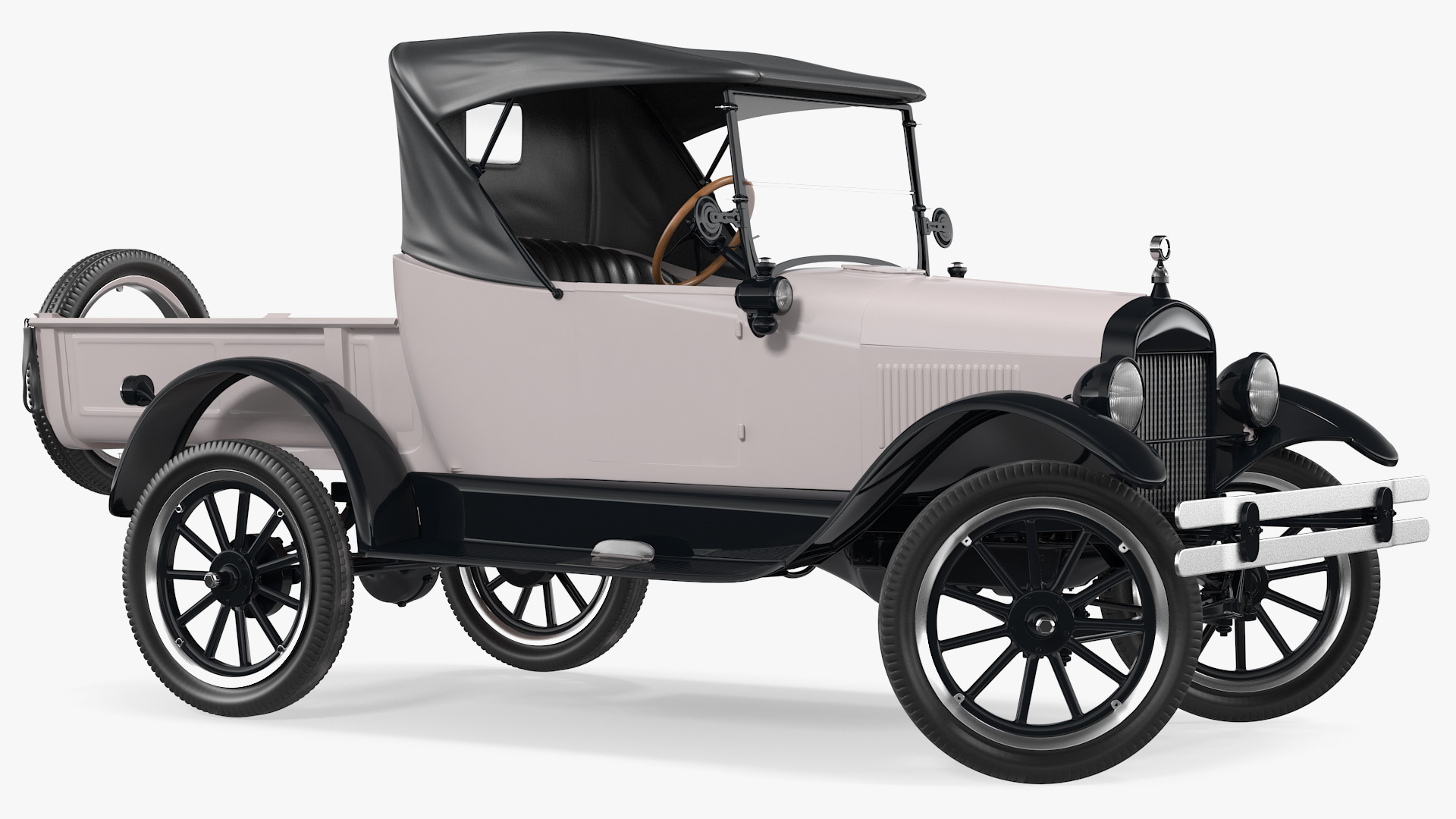 Vintage 20s Roadster Pickup Generic Rigged 3D