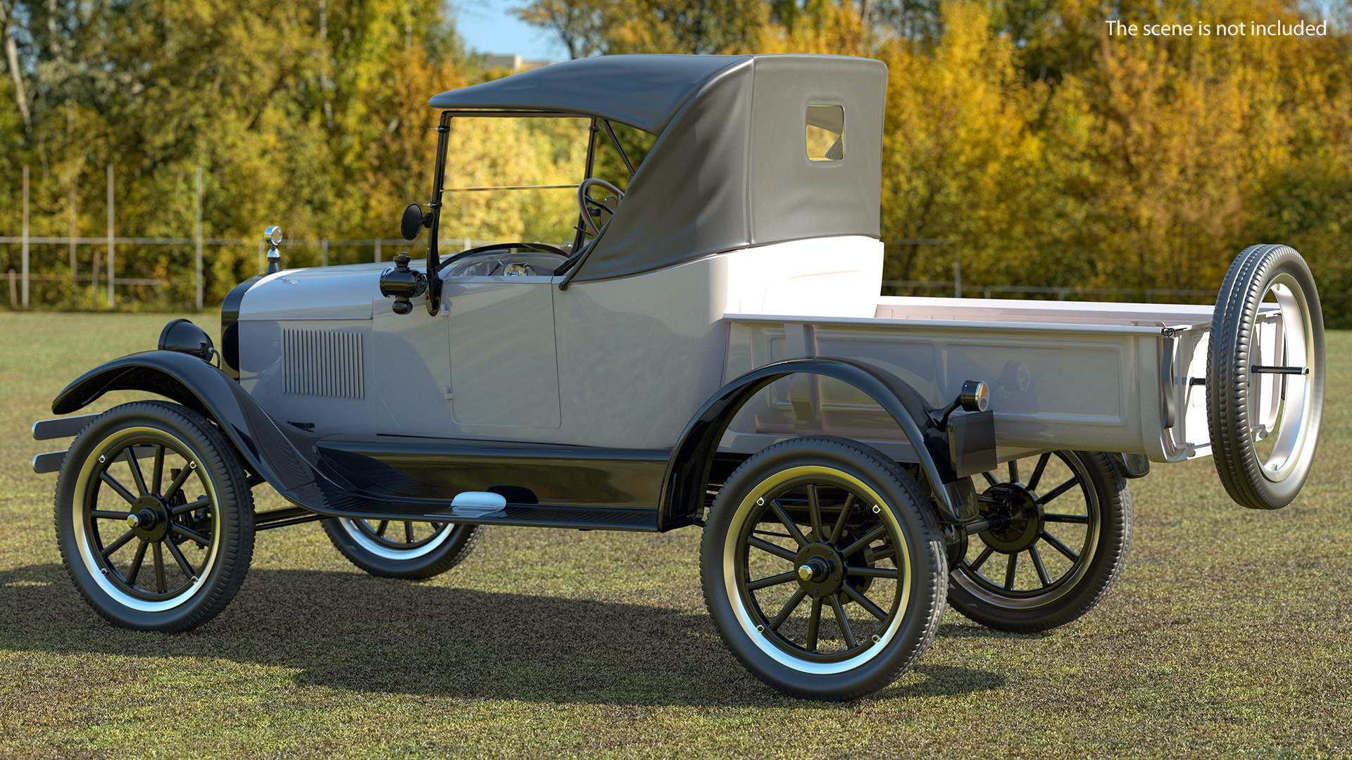 Vintage 20s Roadster Pickup Generic Rigged 3D
