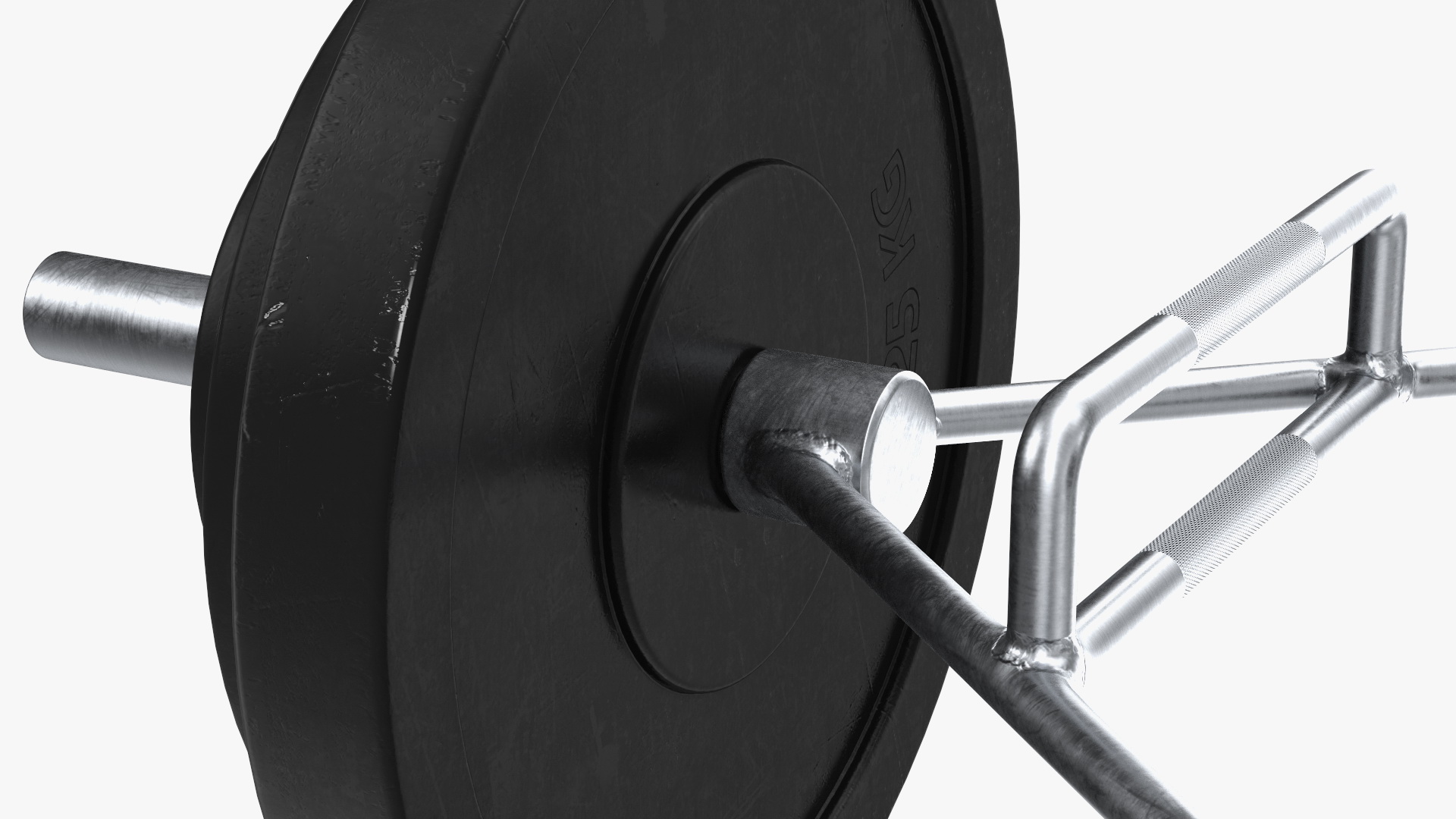 Olympic Hex Weight Lifting Trap Bar with Plates 3D