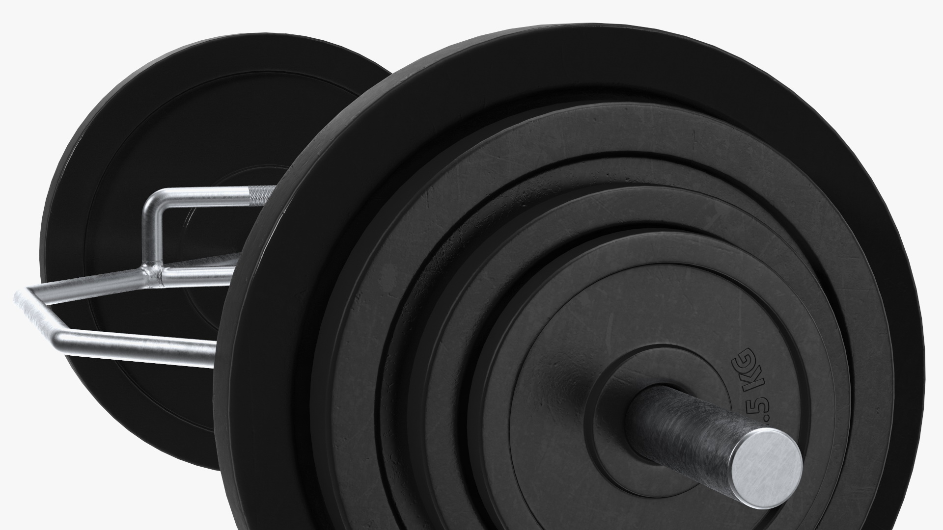 Olympic Hex Weight Lifting Trap Bar with Plates 3D