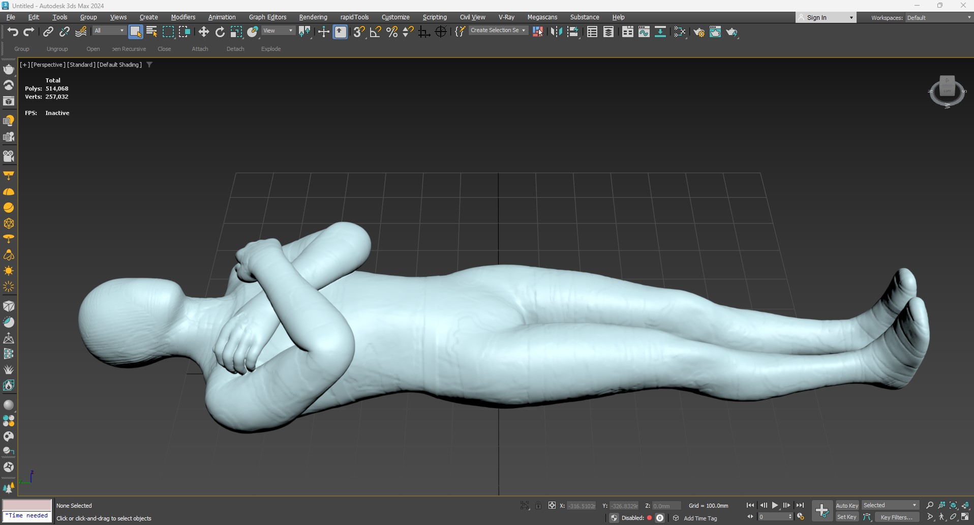 3D Mummy with Arms Crossed for 3D Print
