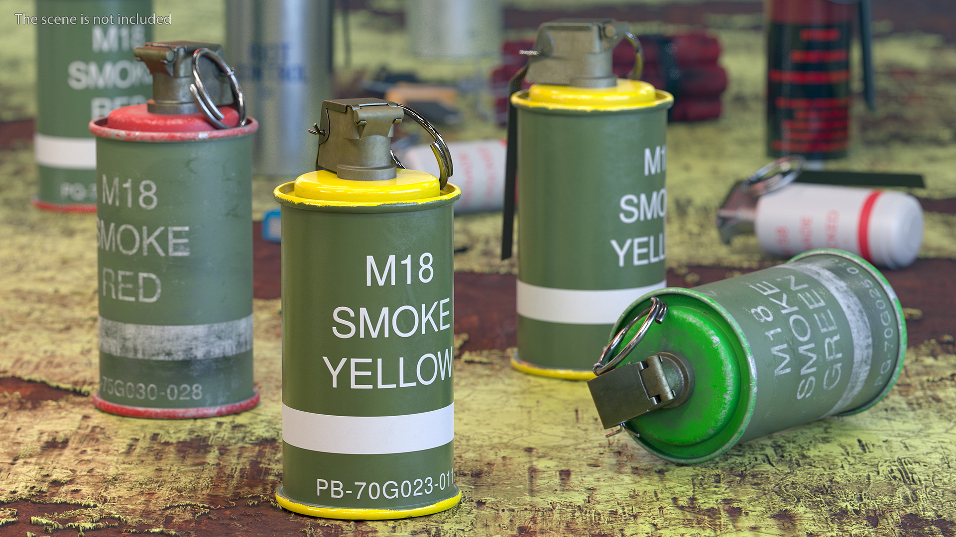 M18 Colored Smoke Grenade Yellow 3D