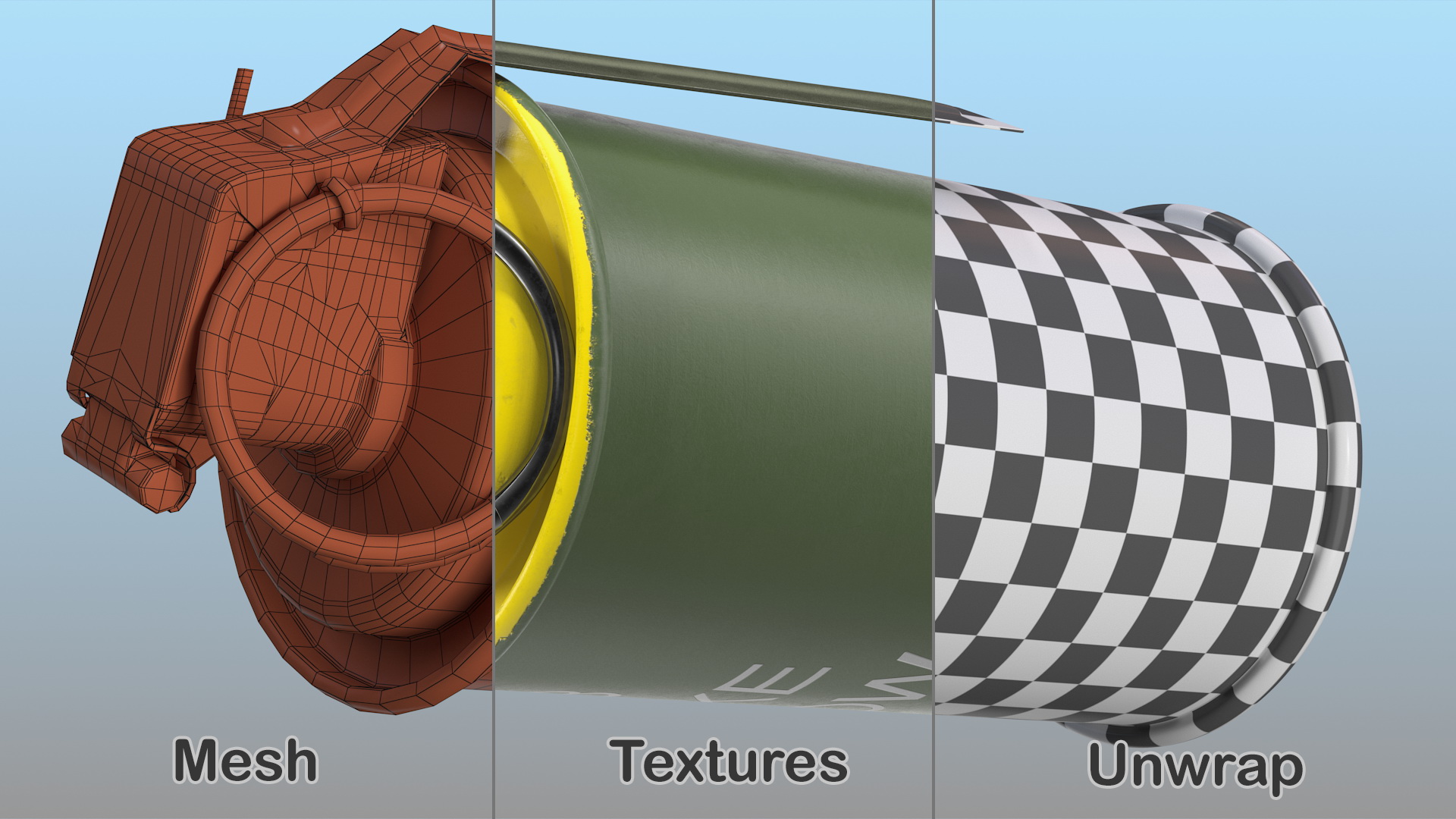 M18 Colored Smoke Grenade Yellow 3D