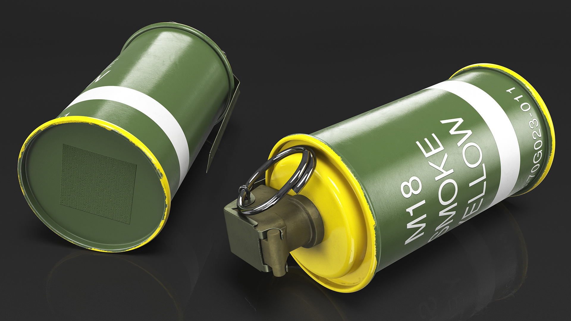 M18 Colored Smoke Grenade Yellow 3D