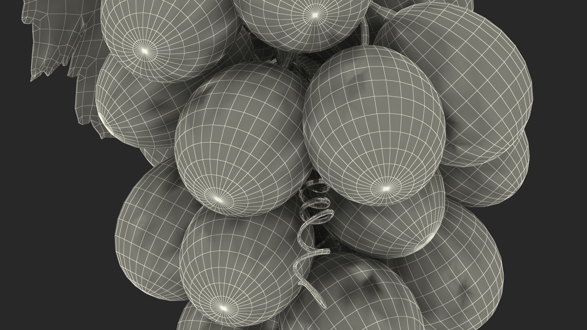 3D model Bunch of Fresh Red Grapes