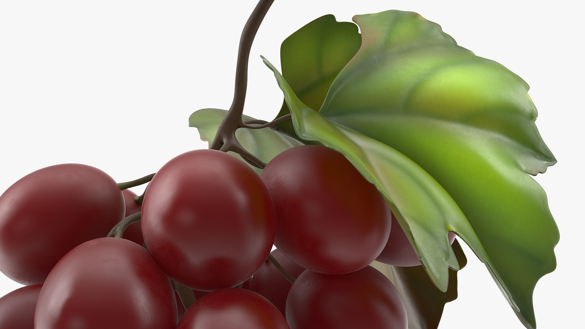 3D model Bunch of Fresh Red Grapes
