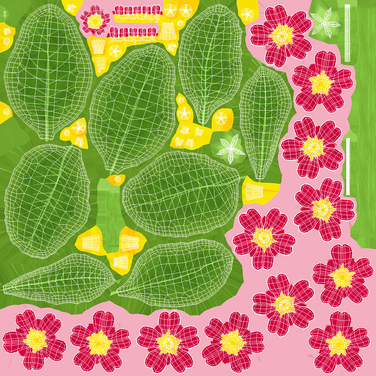 Red Potted Primrose 3D model