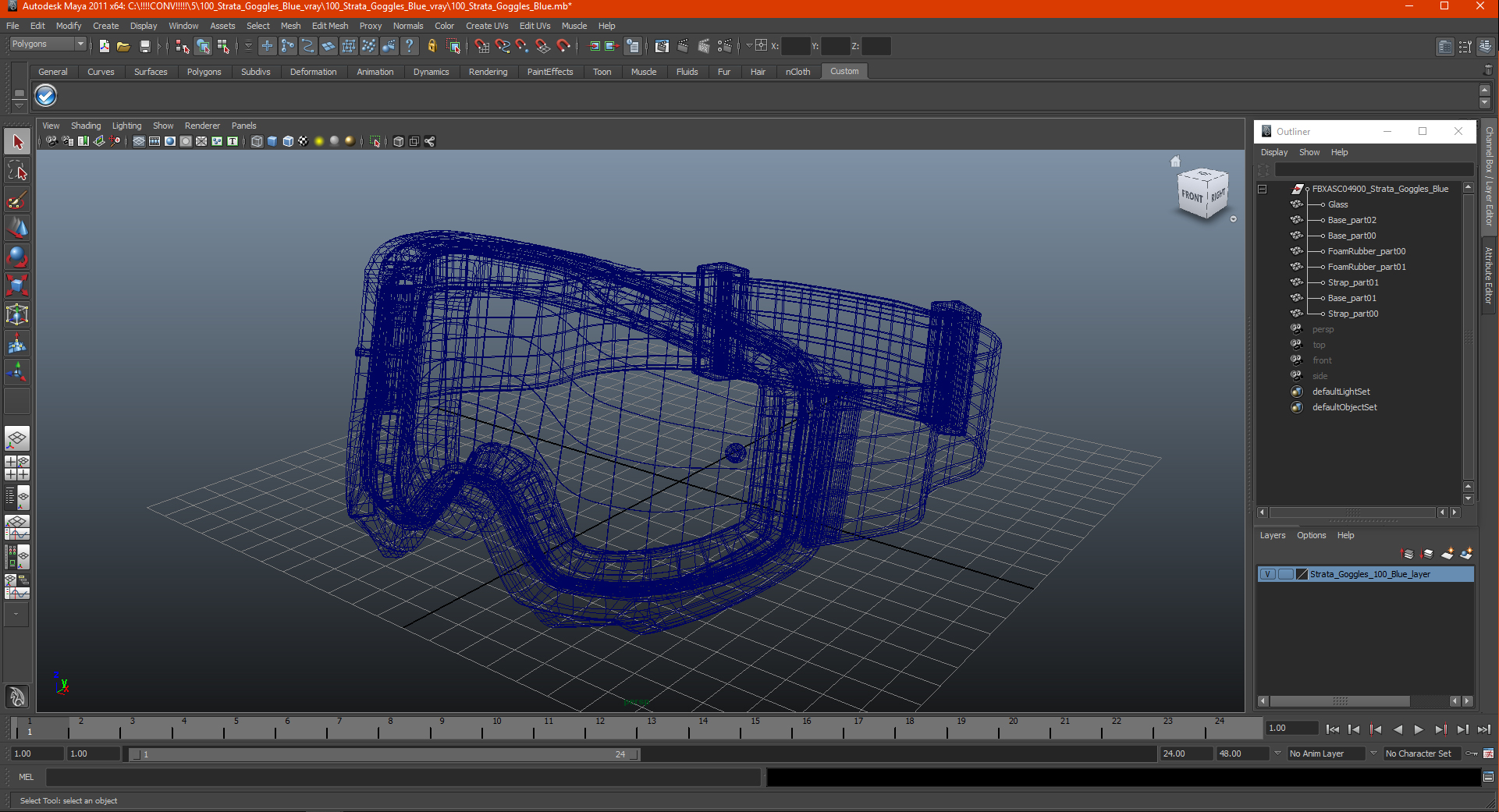 3D 100 Strata Goggles Blue model