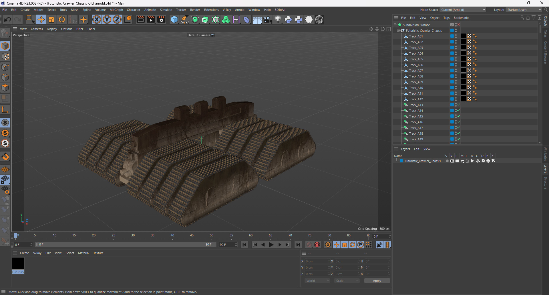 3D Futuristic Crawler Chassis