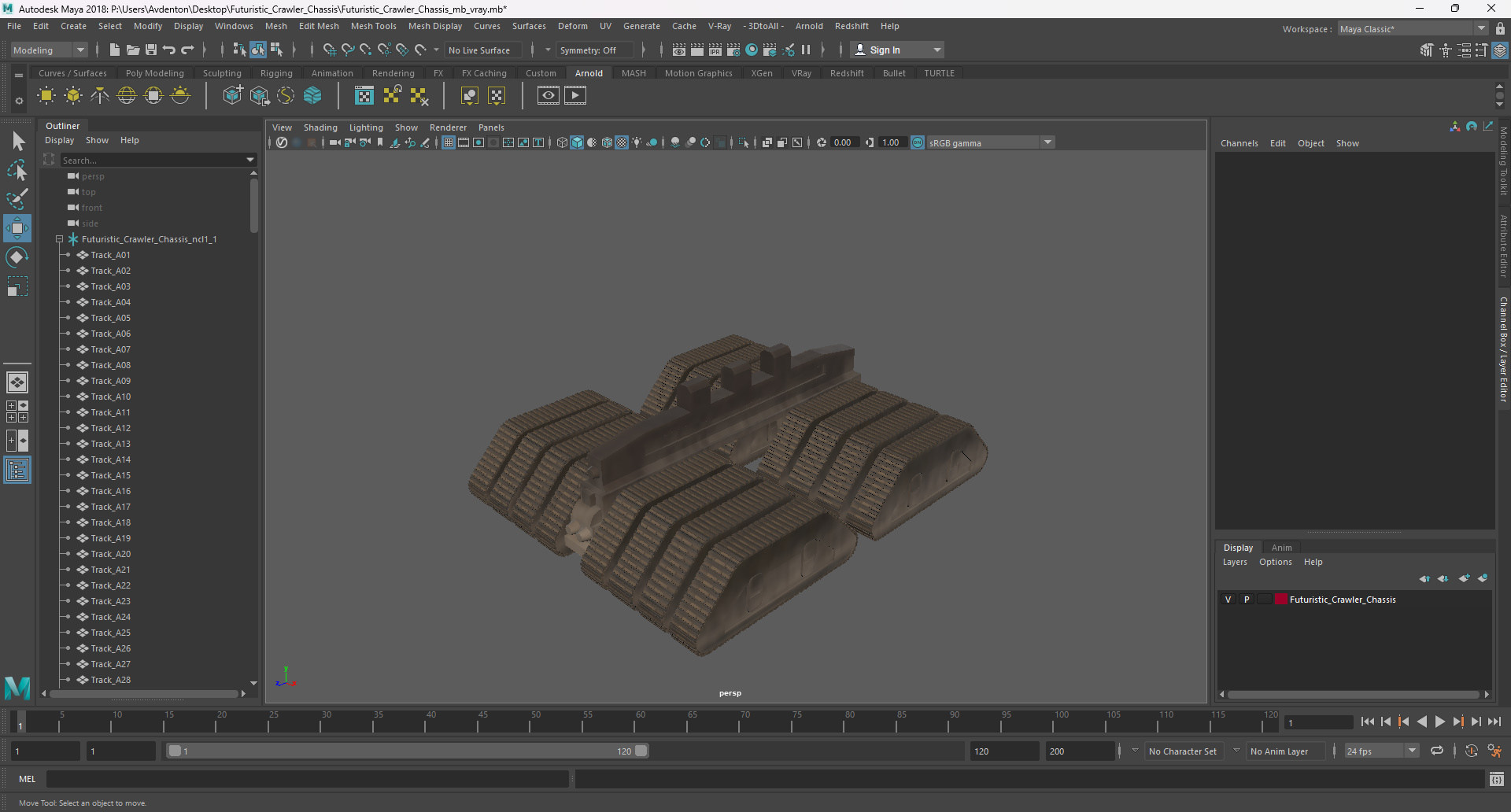 3D Futuristic Crawler Chassis