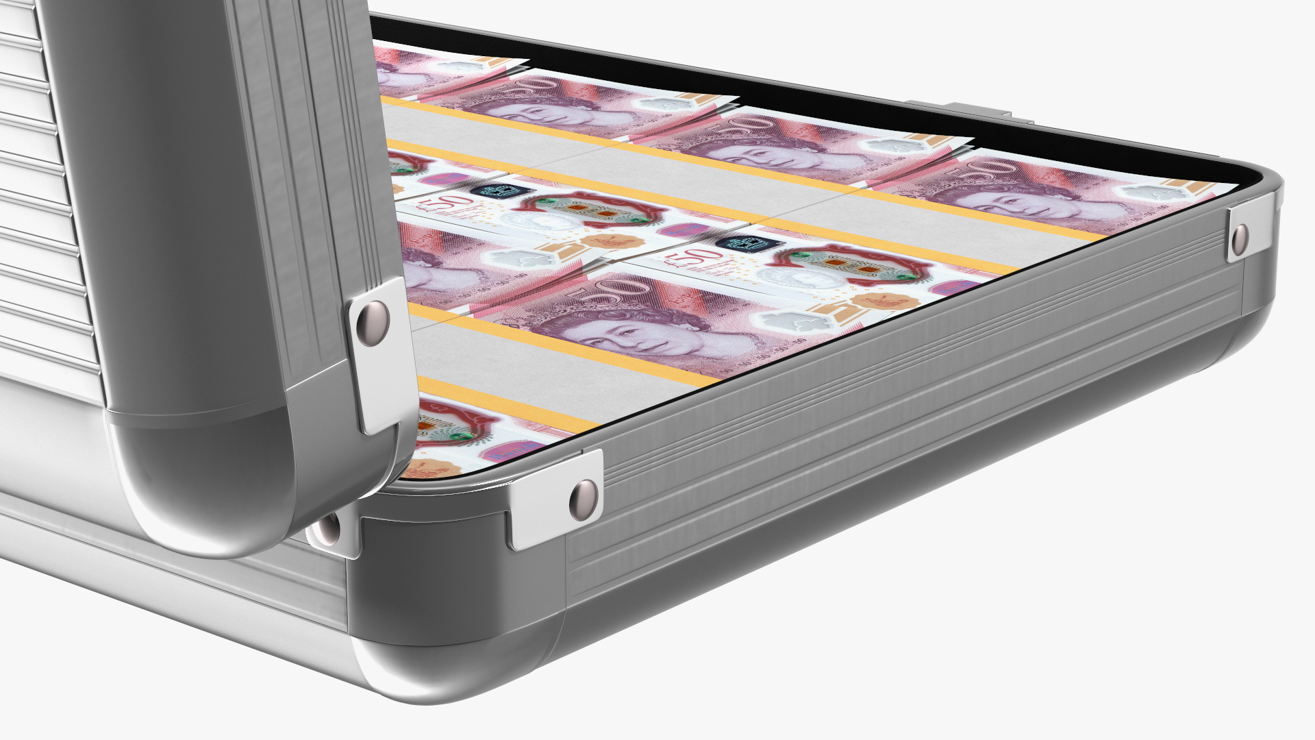 3D Suitcase Full of Pounds model