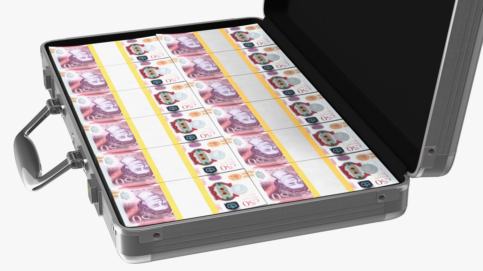 3D Suitcase Full of Pounds model