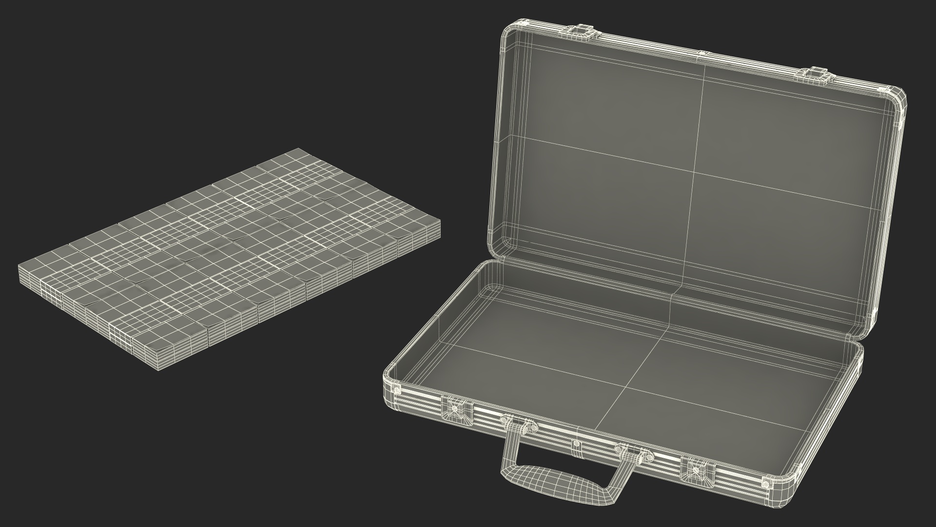 3D Suitcase Full of Pounds model