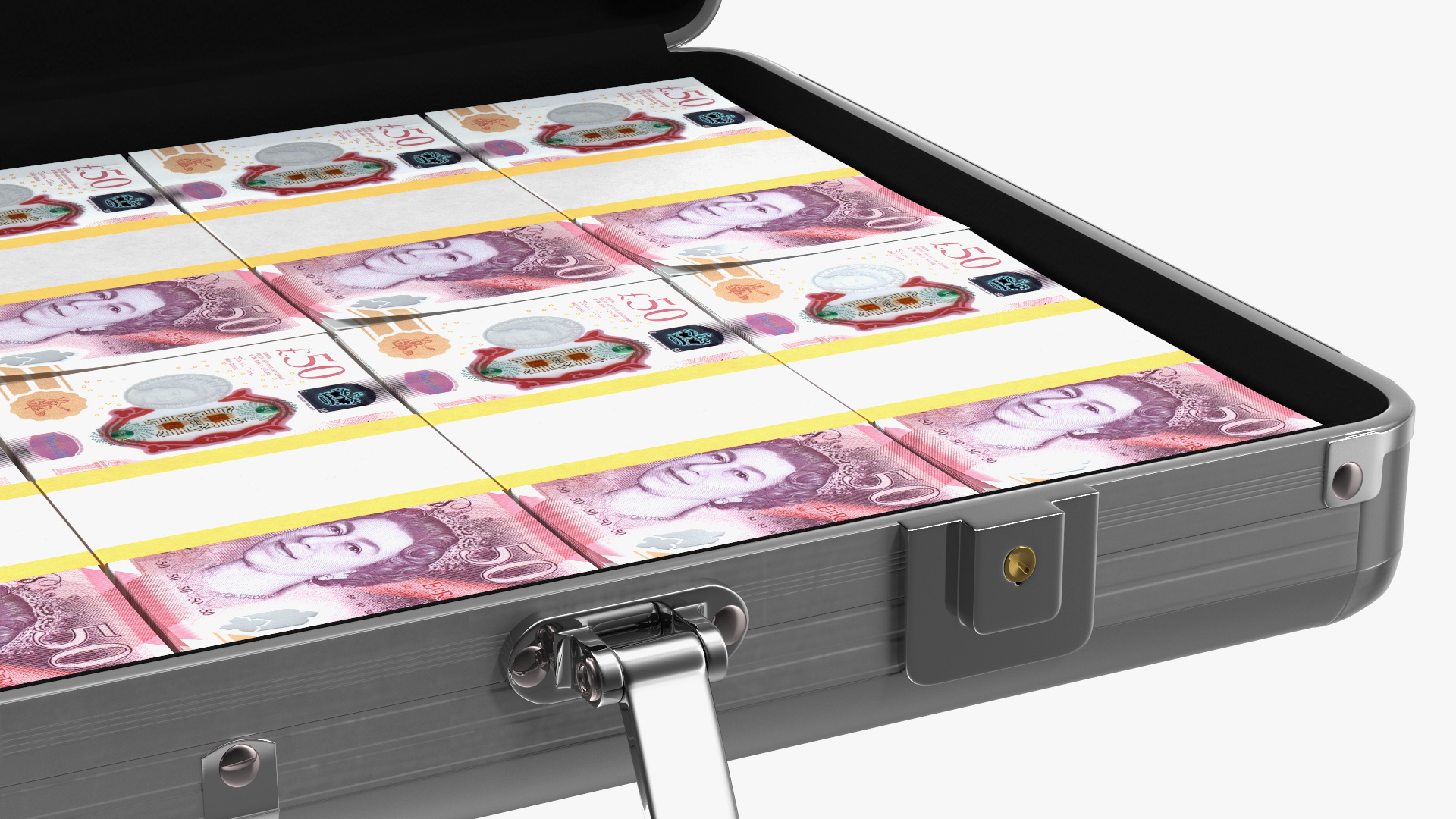 3D Suitcase Full of Pounds model