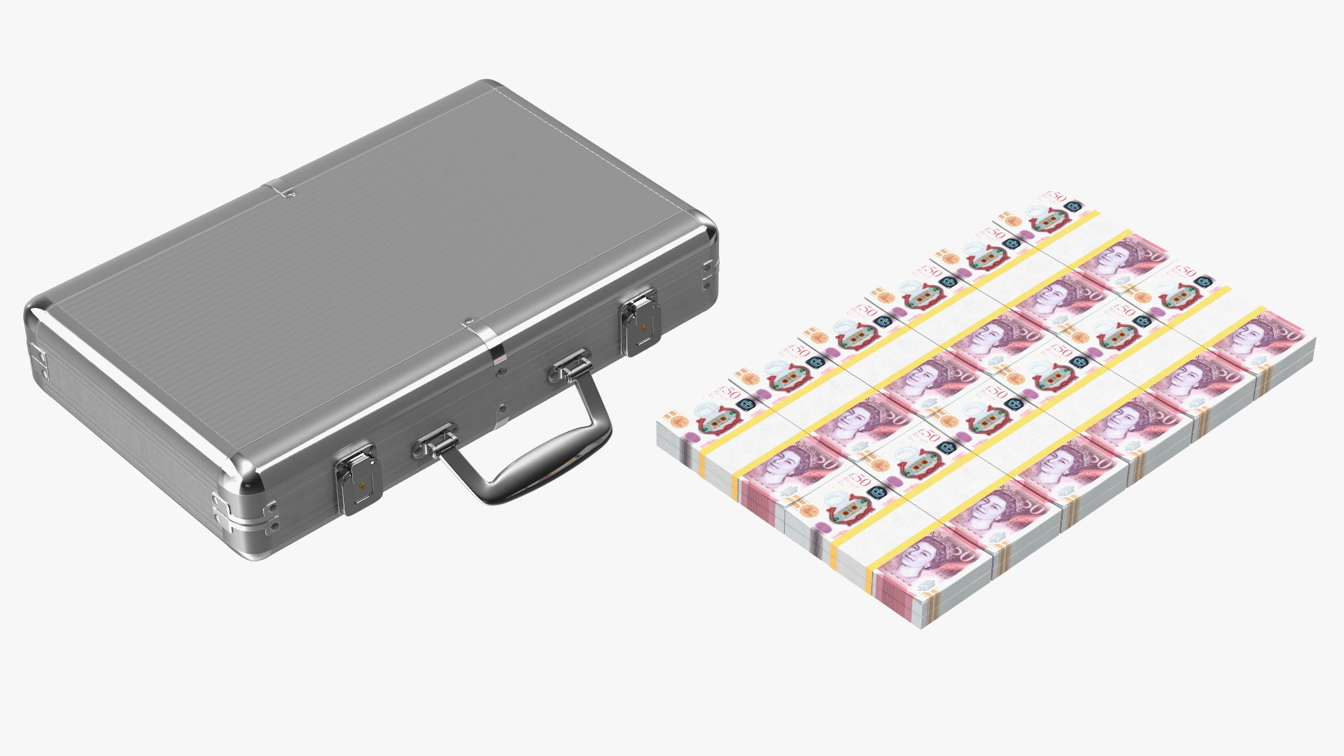 3D Suitcase Full of Pounds model