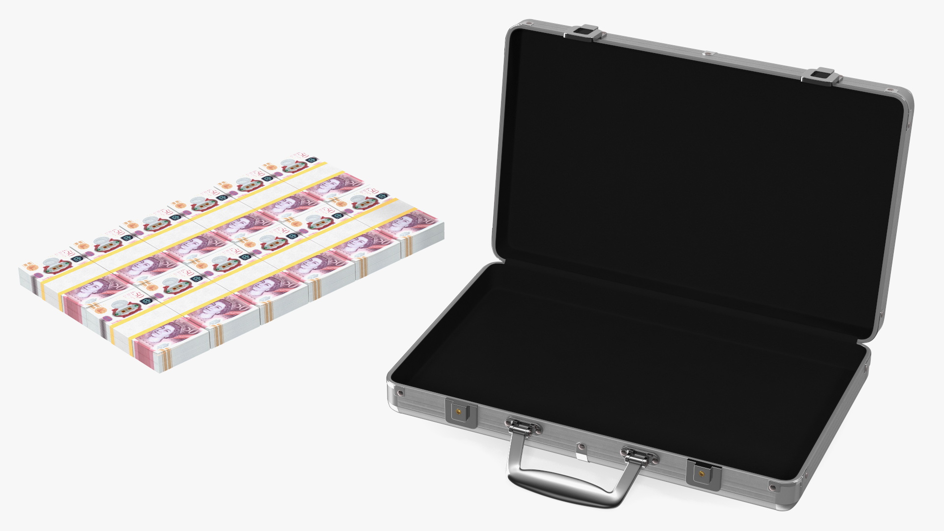 3D Suitcase Full of Pounds model