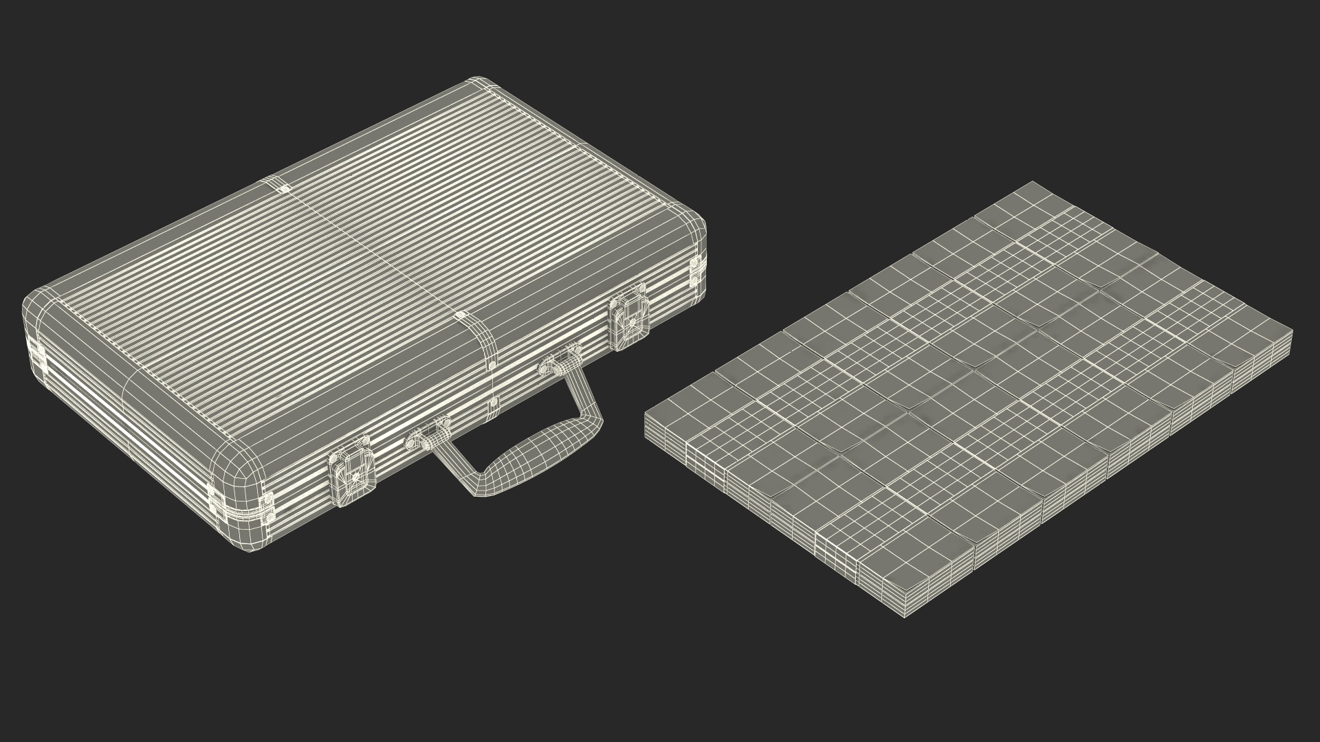 3D Suitcase Full of Pounds model