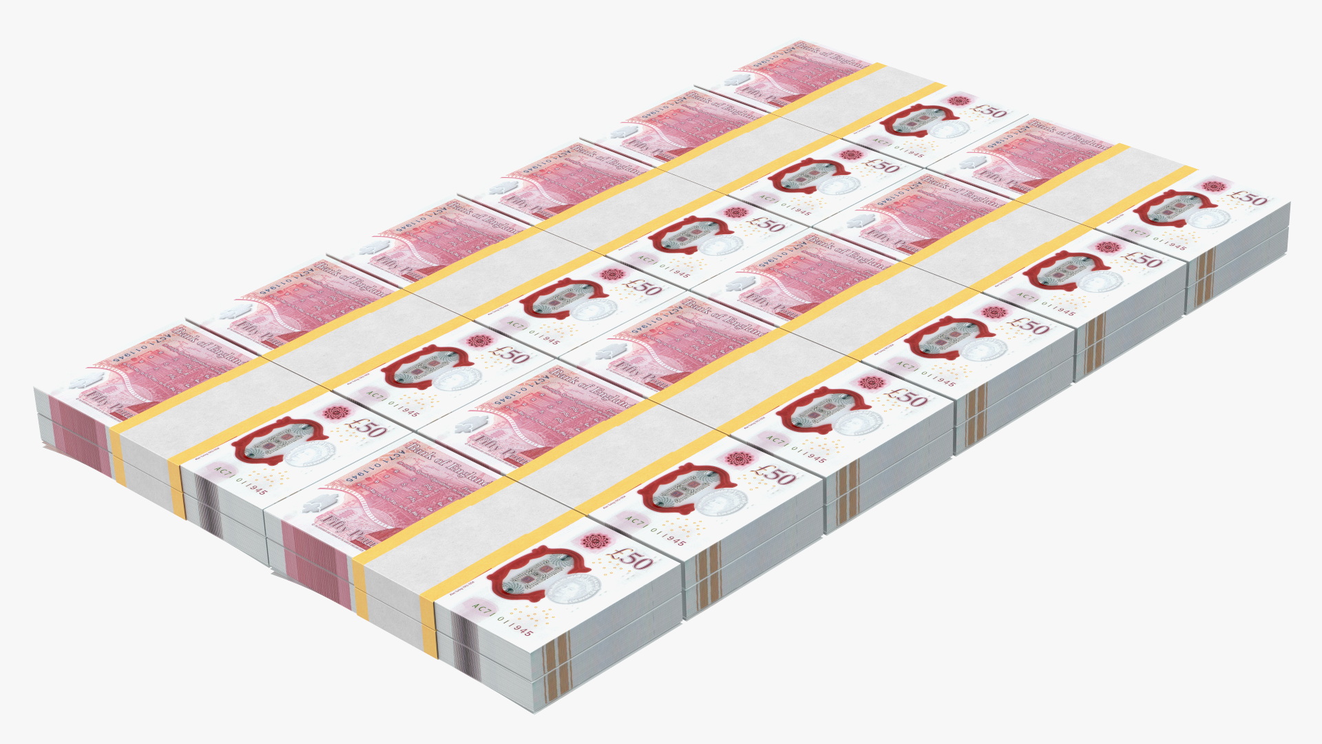 3D Suitcase Full of Pounds model