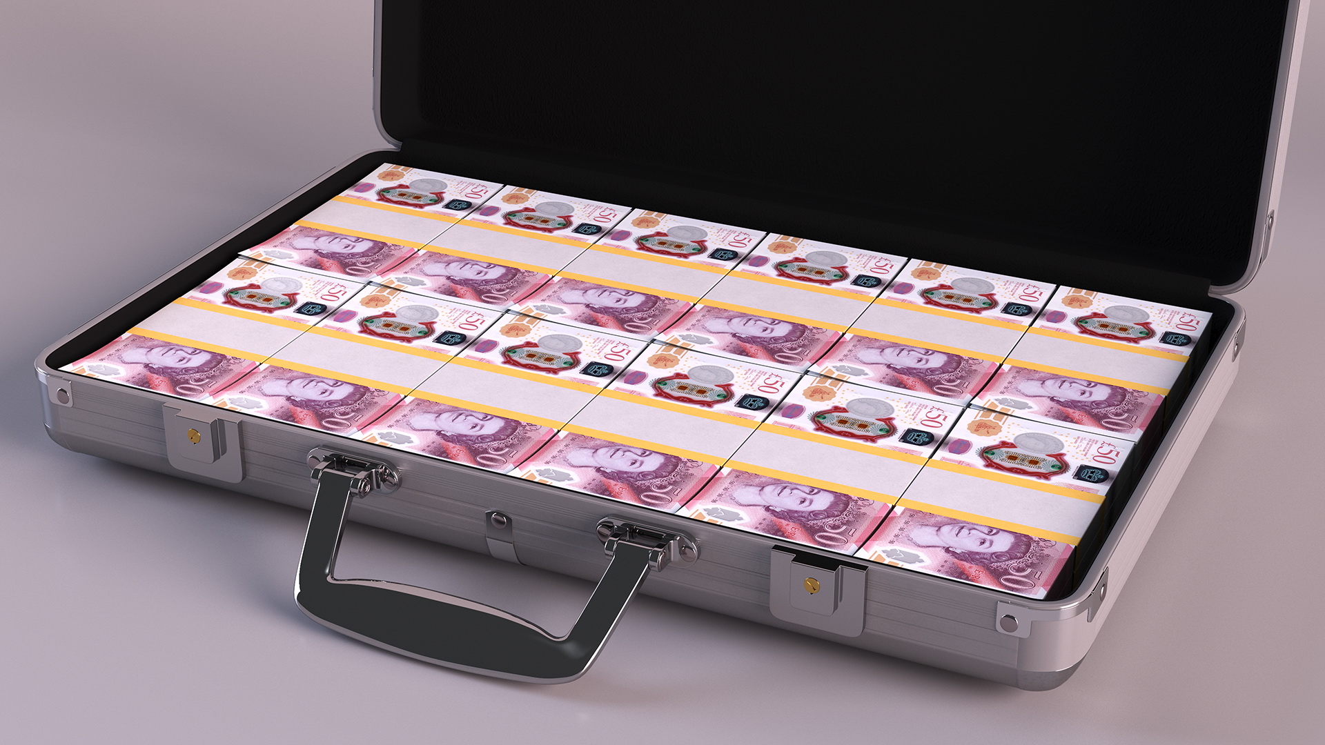 3D Suitcase Full of Pounds model