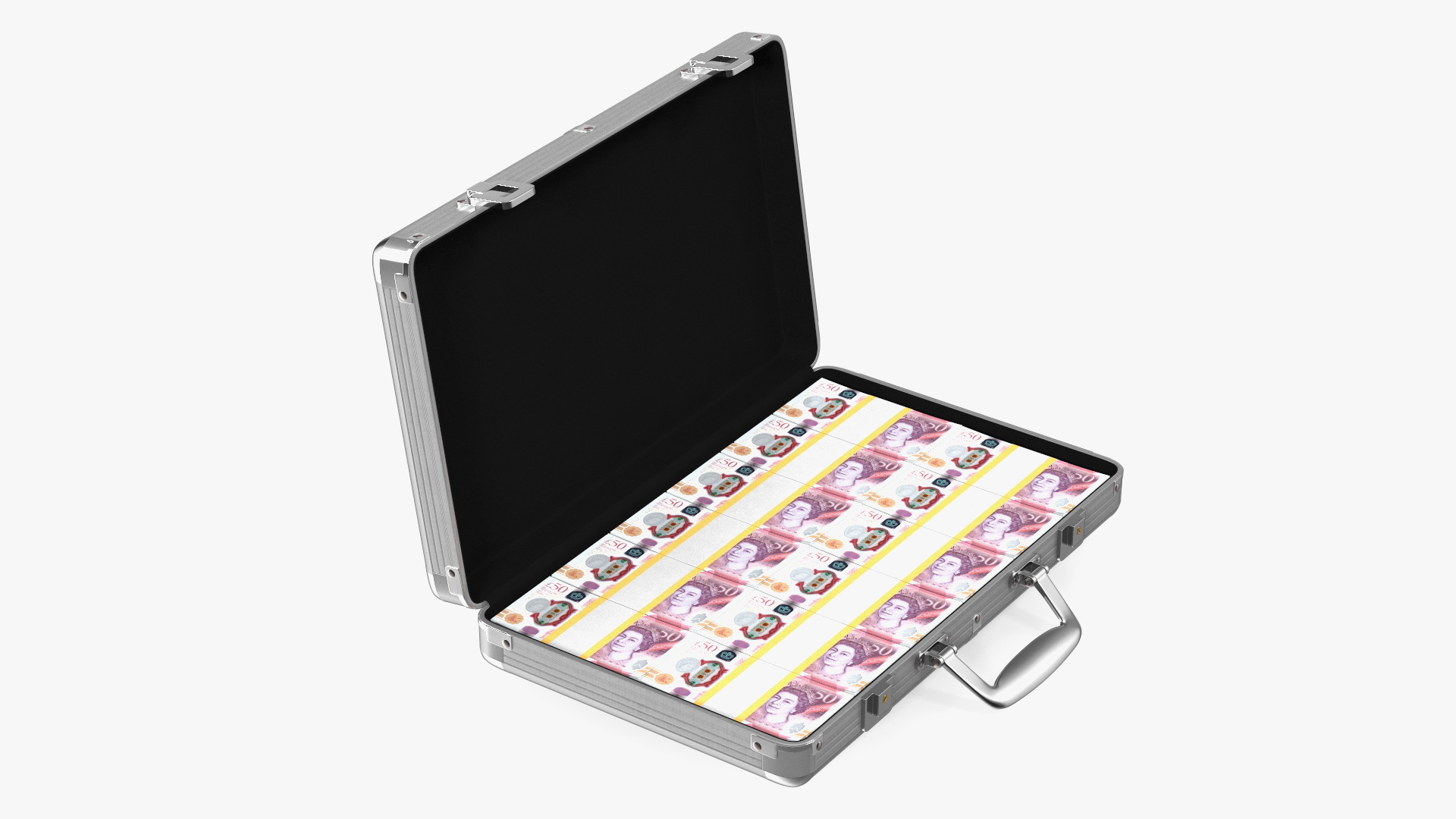 3D Suitcase Full of Pounds model