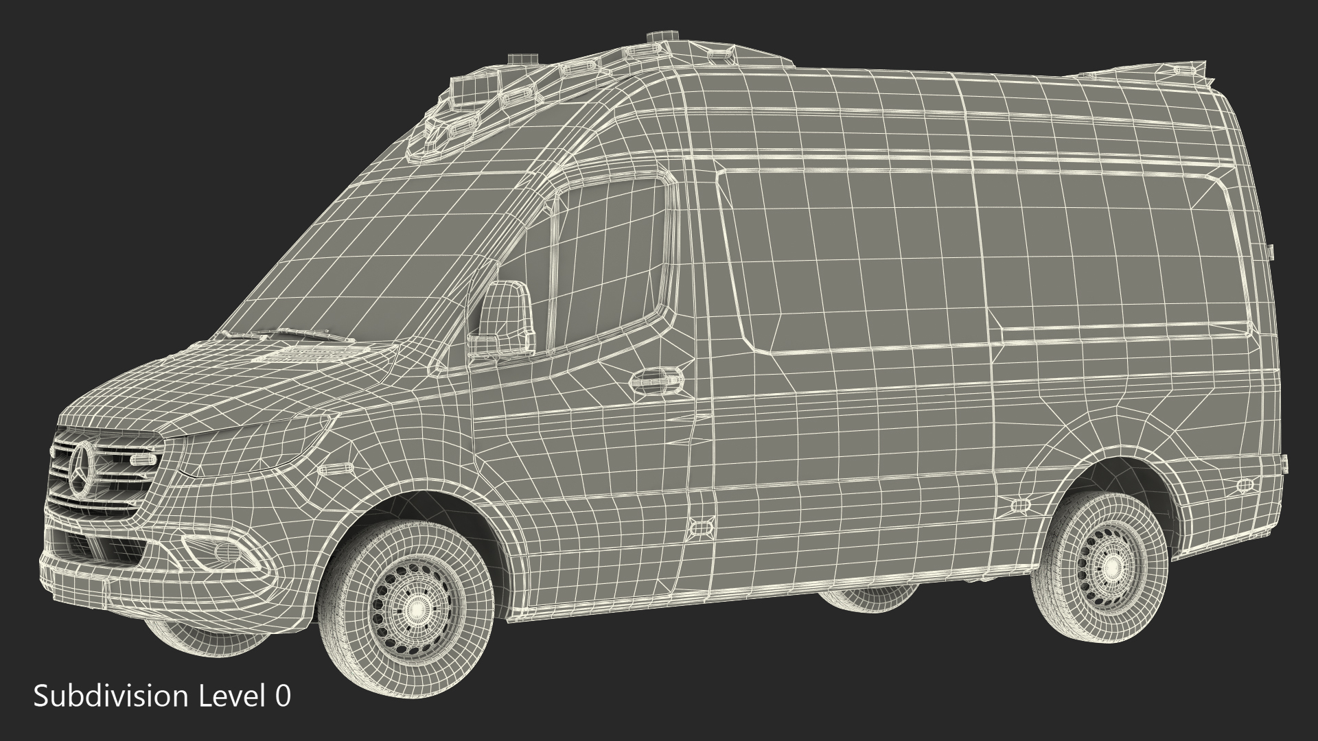 Mercedes Benz Sprinter Ambulance Rigged 3D model