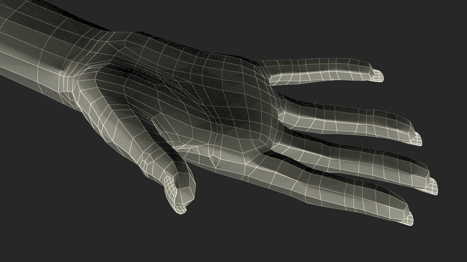 3D White Female Hand Rigged for Maya model
