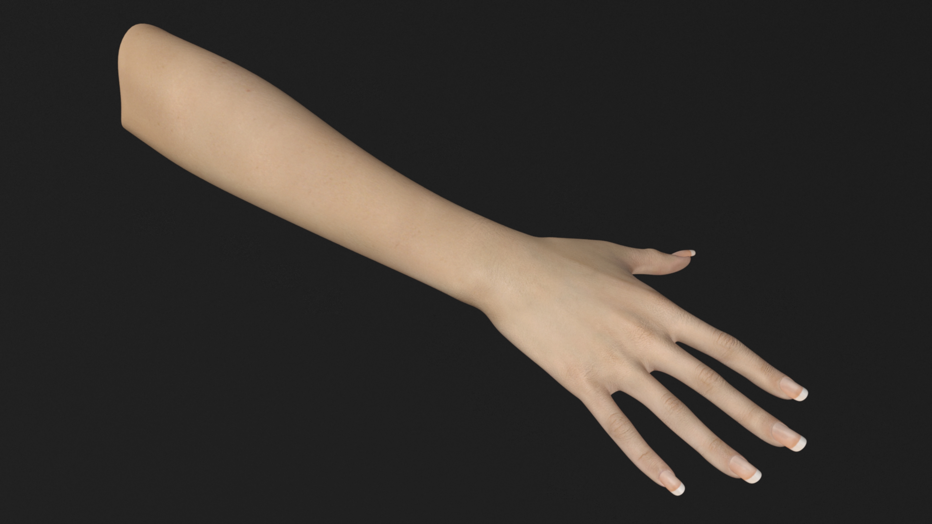 3D White Female Hand Rigged for Maya model