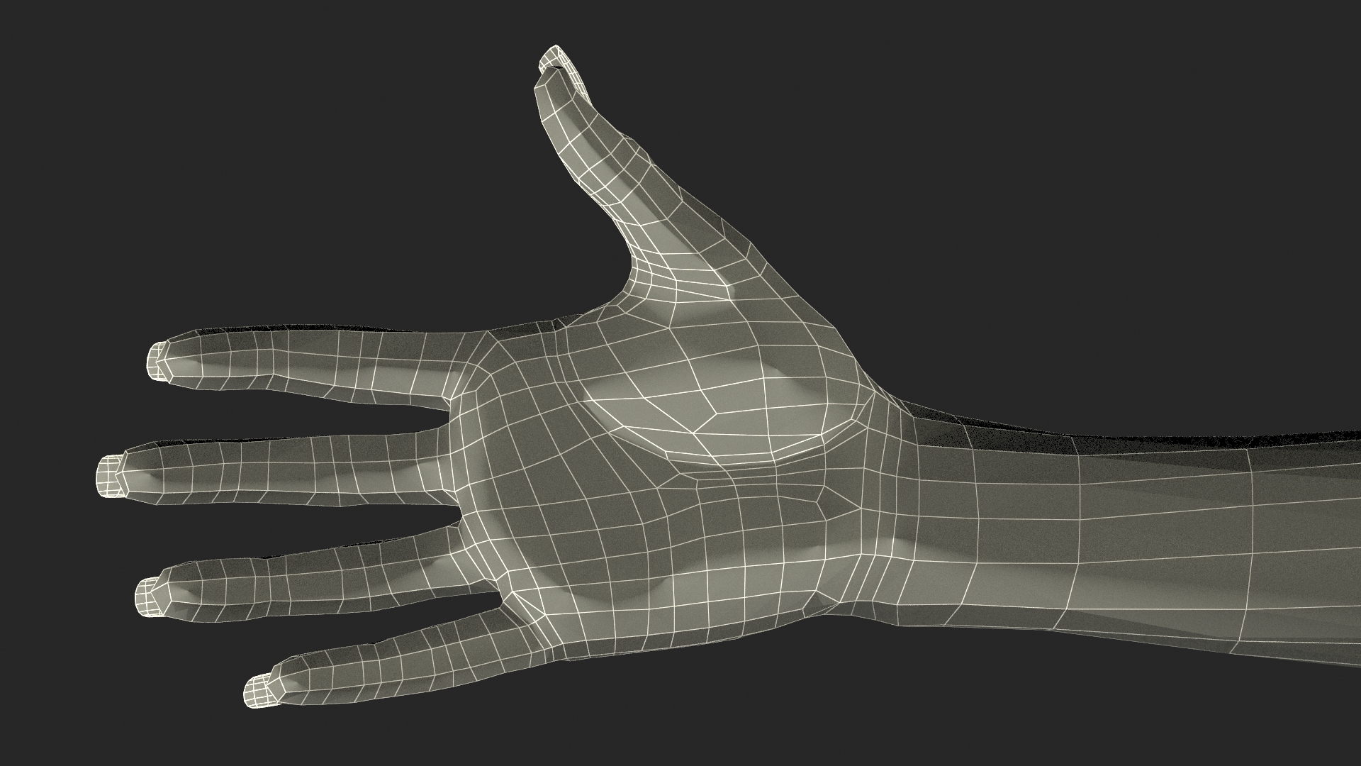 3D White Female Hand Rigged for Maya model