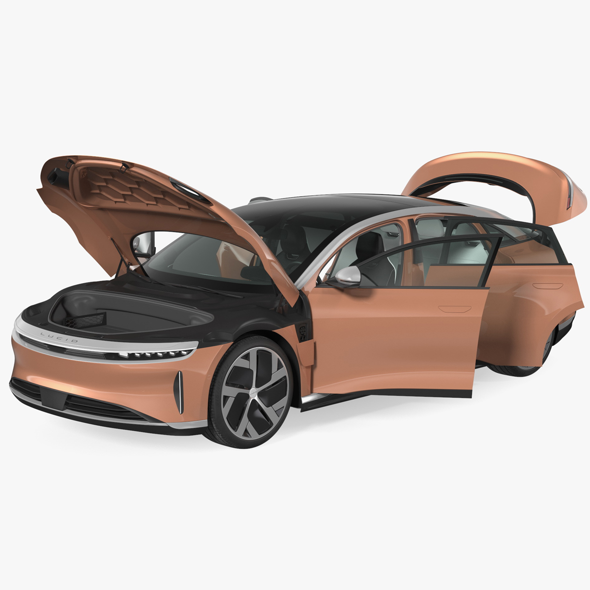 Lucid Air 2021 Electric Luxury Sedan Rigged for Cinema 4D 3D