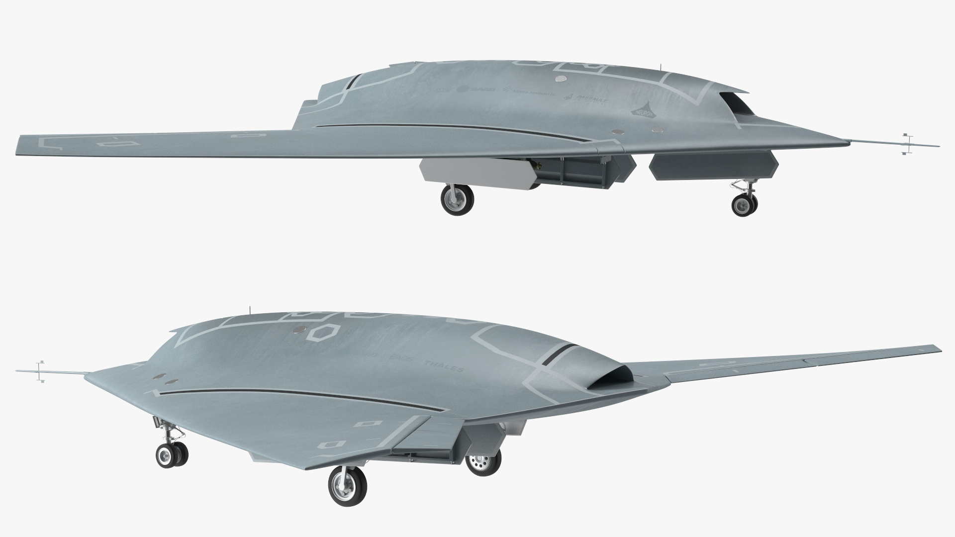 Stealth UCAV Rigged 3D model