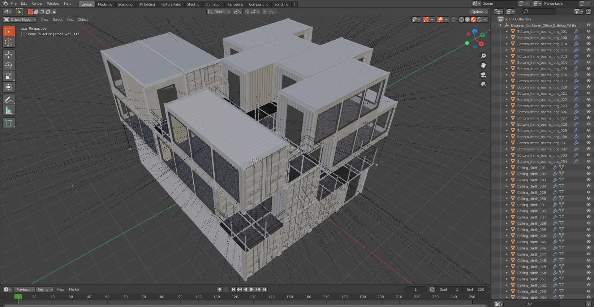 3D model Designer Container Office Building White