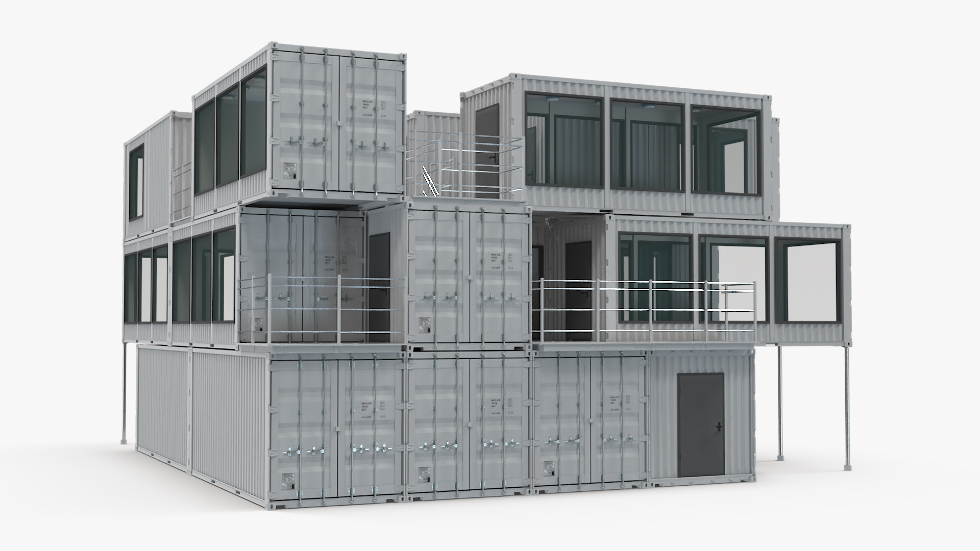 3D model Designer Container Office Building White