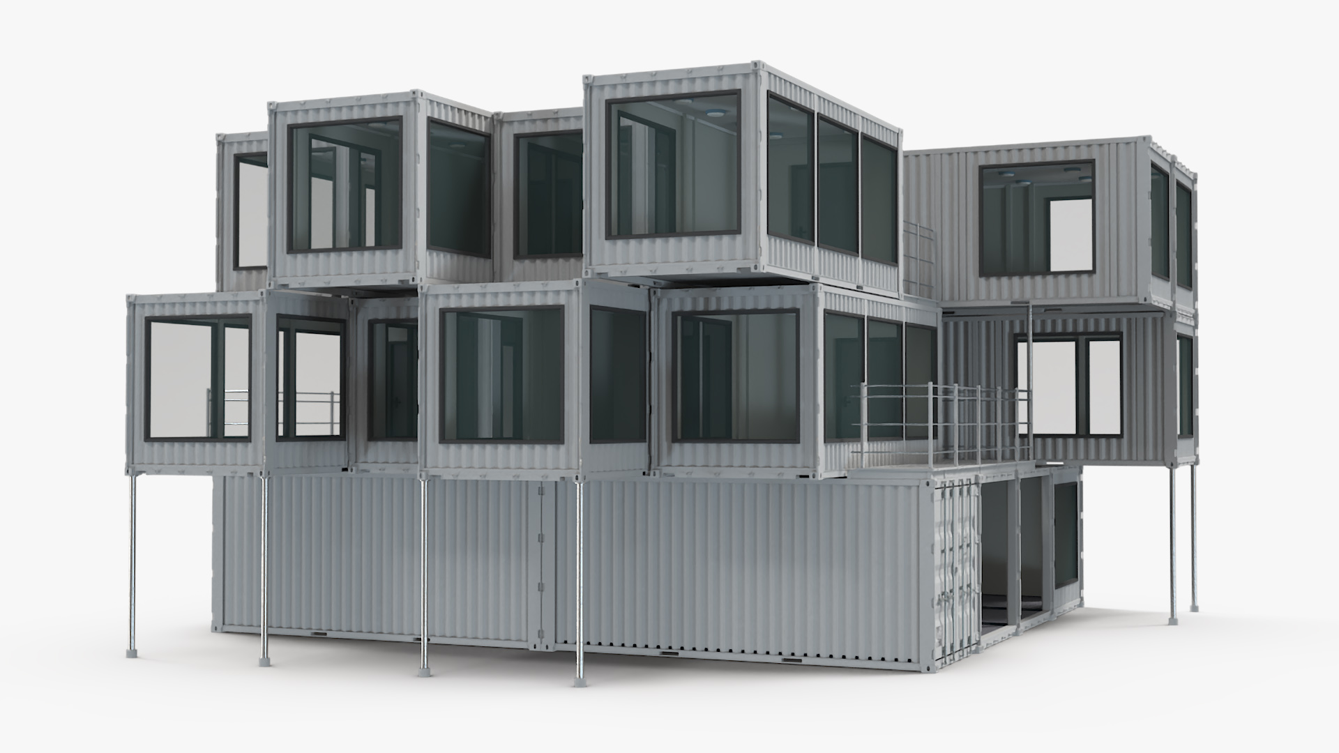 3D model Designer Container Office Building White