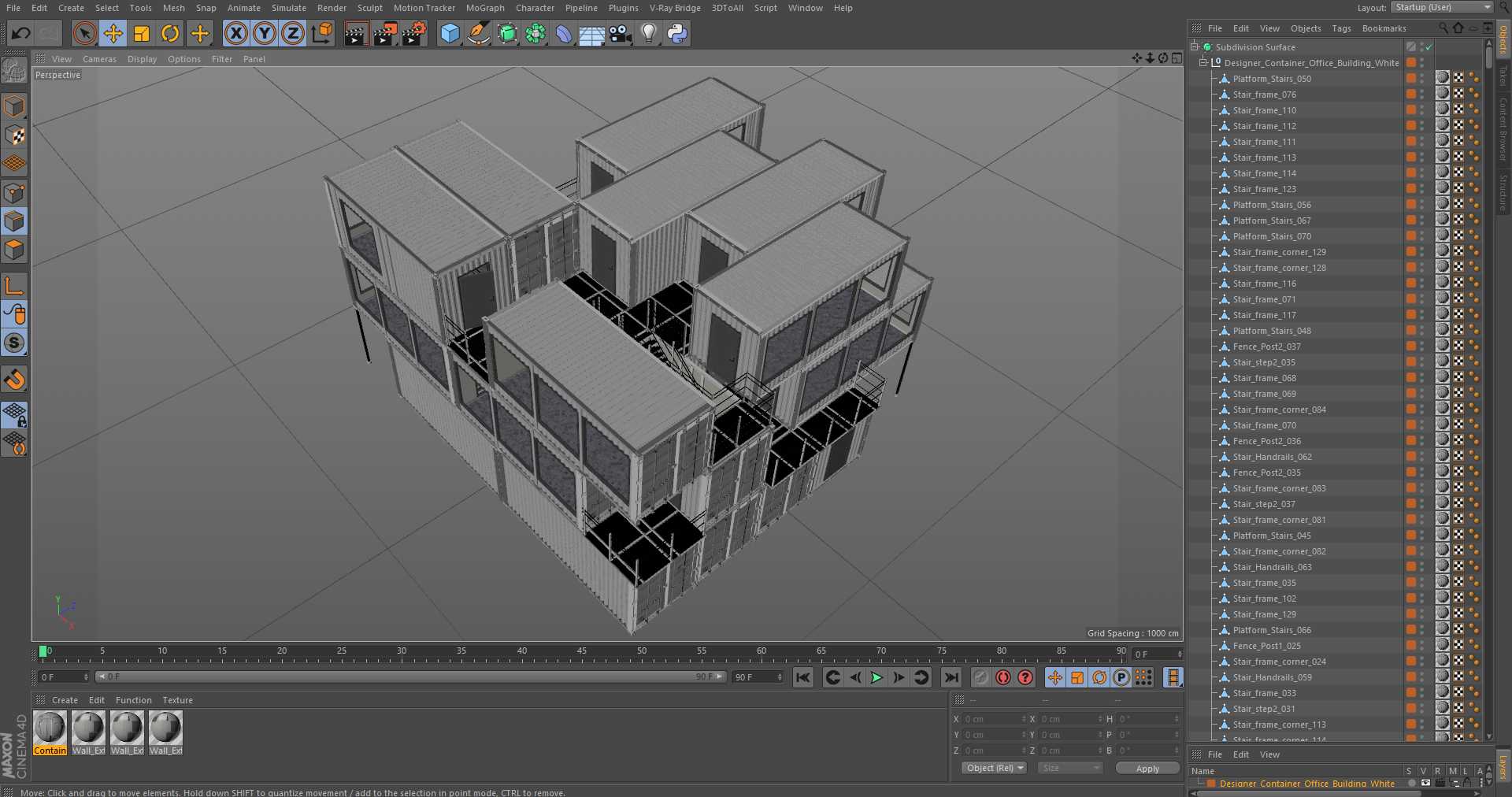 3D model Designer Container Office Building White