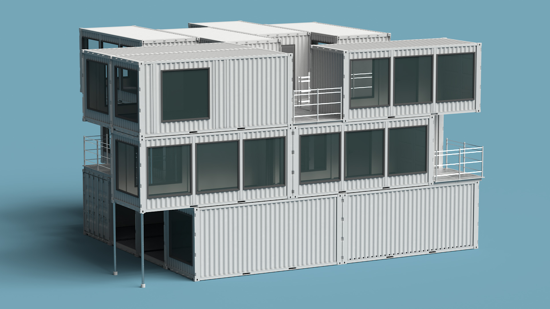 3D model Designer Container Office Building White
