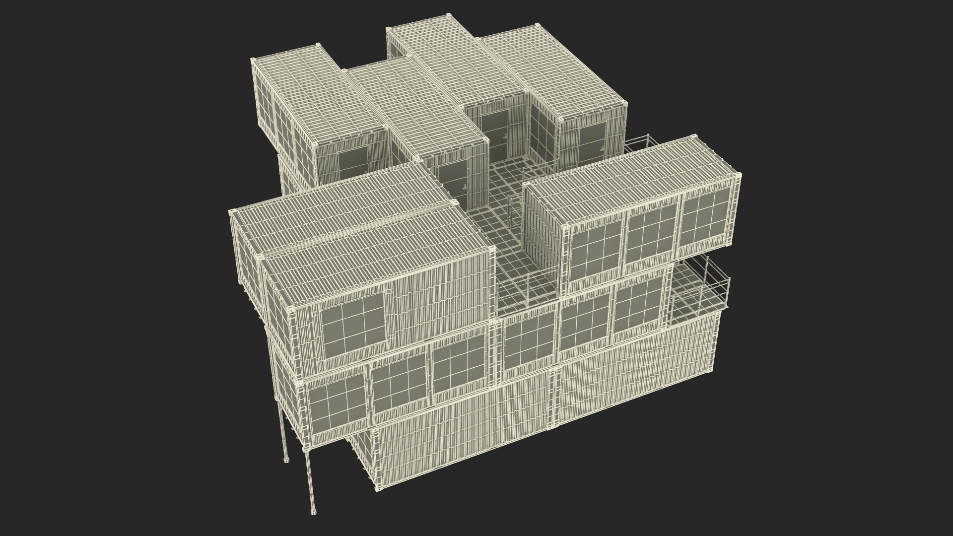 3D model Designer Container Office Building White
