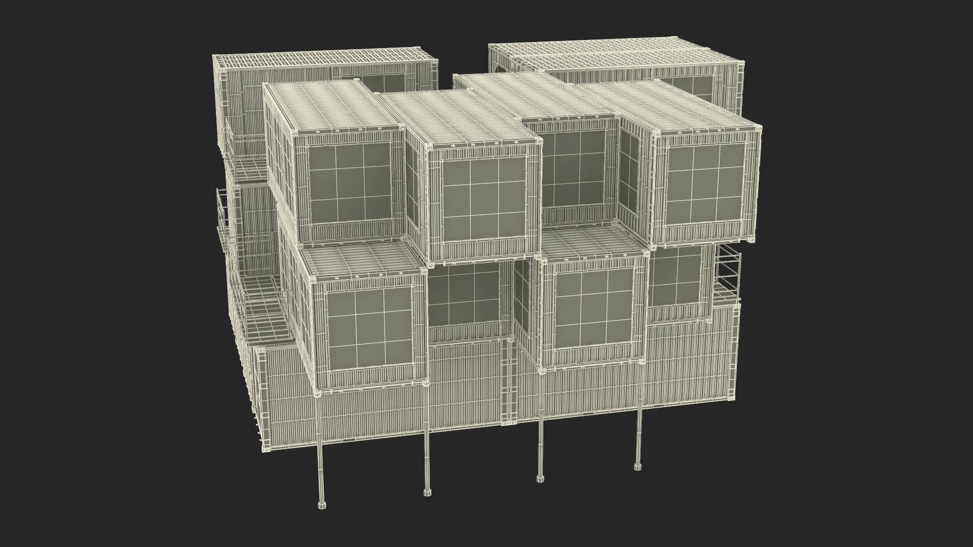 3D model Designer Container Office Building White