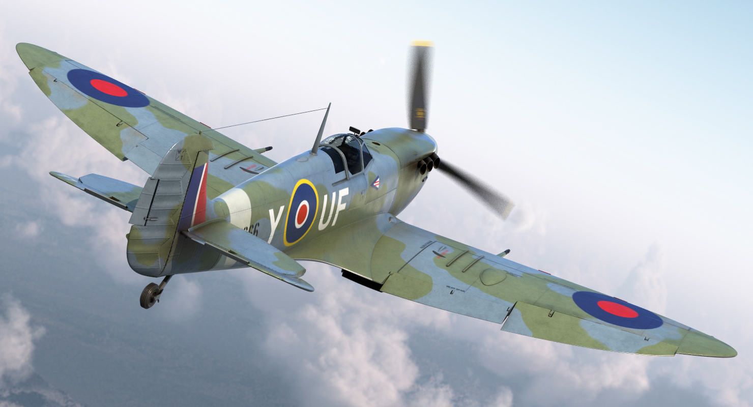 3D model British WWII Fighter Aircraft Supermarine Spitfire