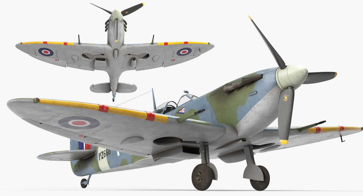 3D model British WWII Fighter Aircraft Supermarine Spitfire
