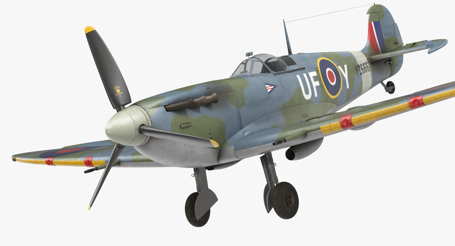 3D model British WWII Fighter Aircraft Supermarine Spitfire