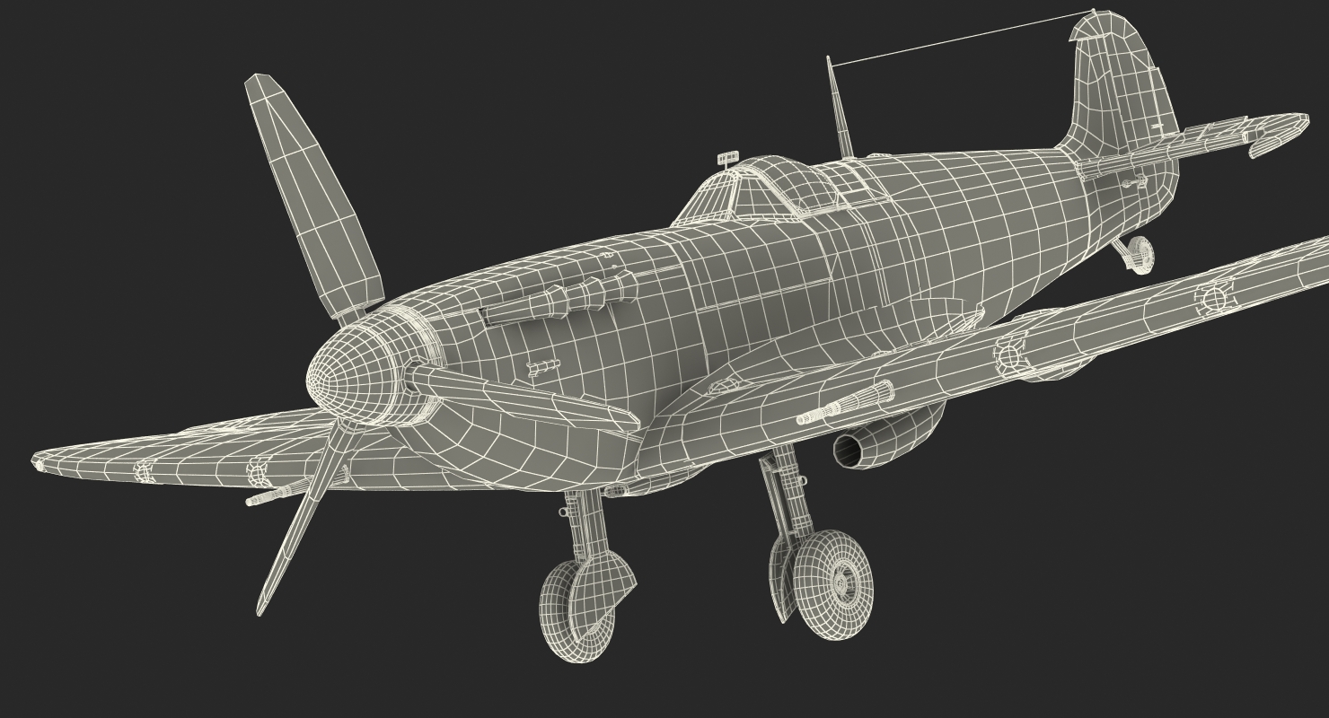 3D model British WWII Fighter Aircraft Supermarine Spitfire