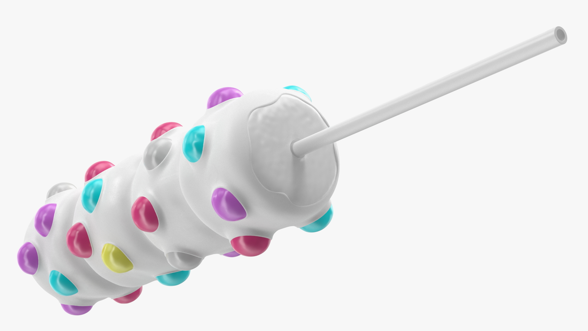 3D Marshmallow Pop with Sprinkles White