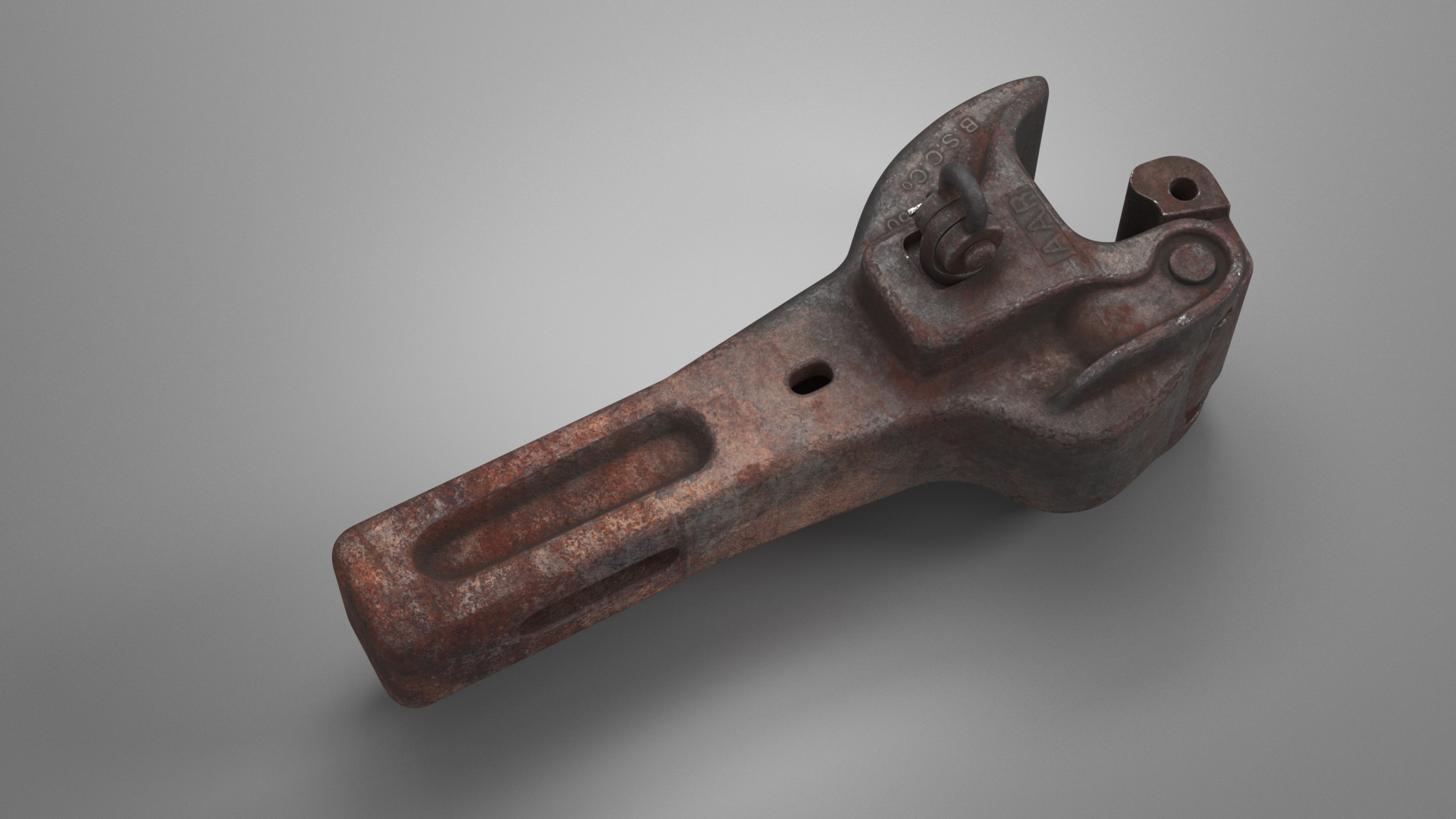 3D Railroad Coupler AAR Type E Rusty model