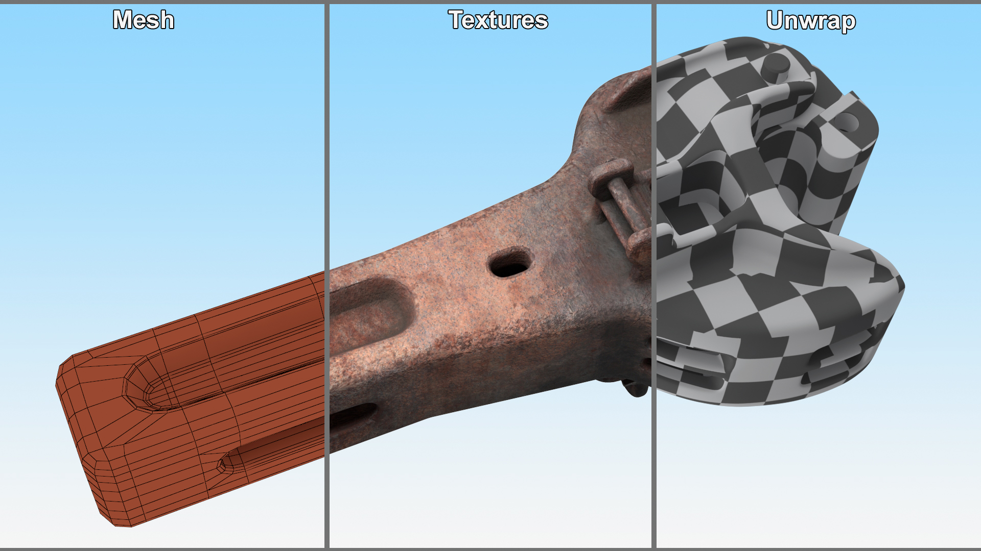 3D Railroad Coupler AAR Type E Rusty model