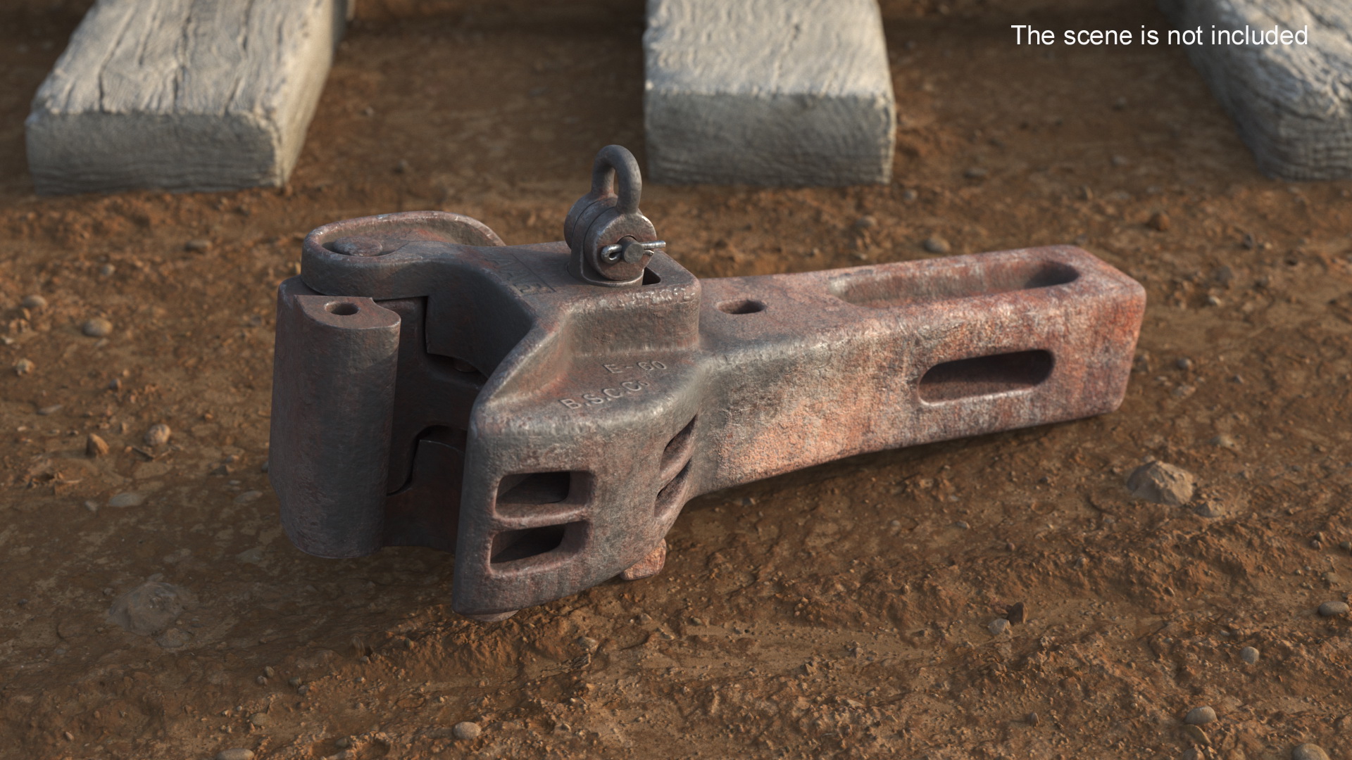 3D Railroad Coupler AAR Type E Rusty model